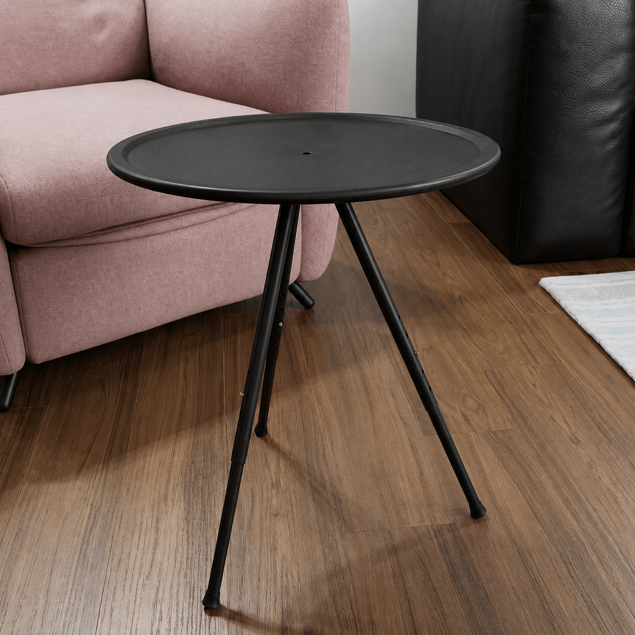 Outdoor Rund Klapptisch mit Verstellbarem Dreibein-Gestell - Outdoor-Beistelltisch - Voldeva