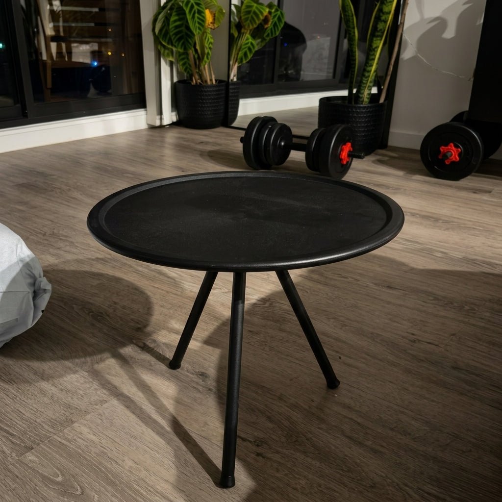 Outdoor Rund Klapptisch mit Verstellbarem Dreibein-Gestell - Outdoor-Beistelltisch - Voldeva