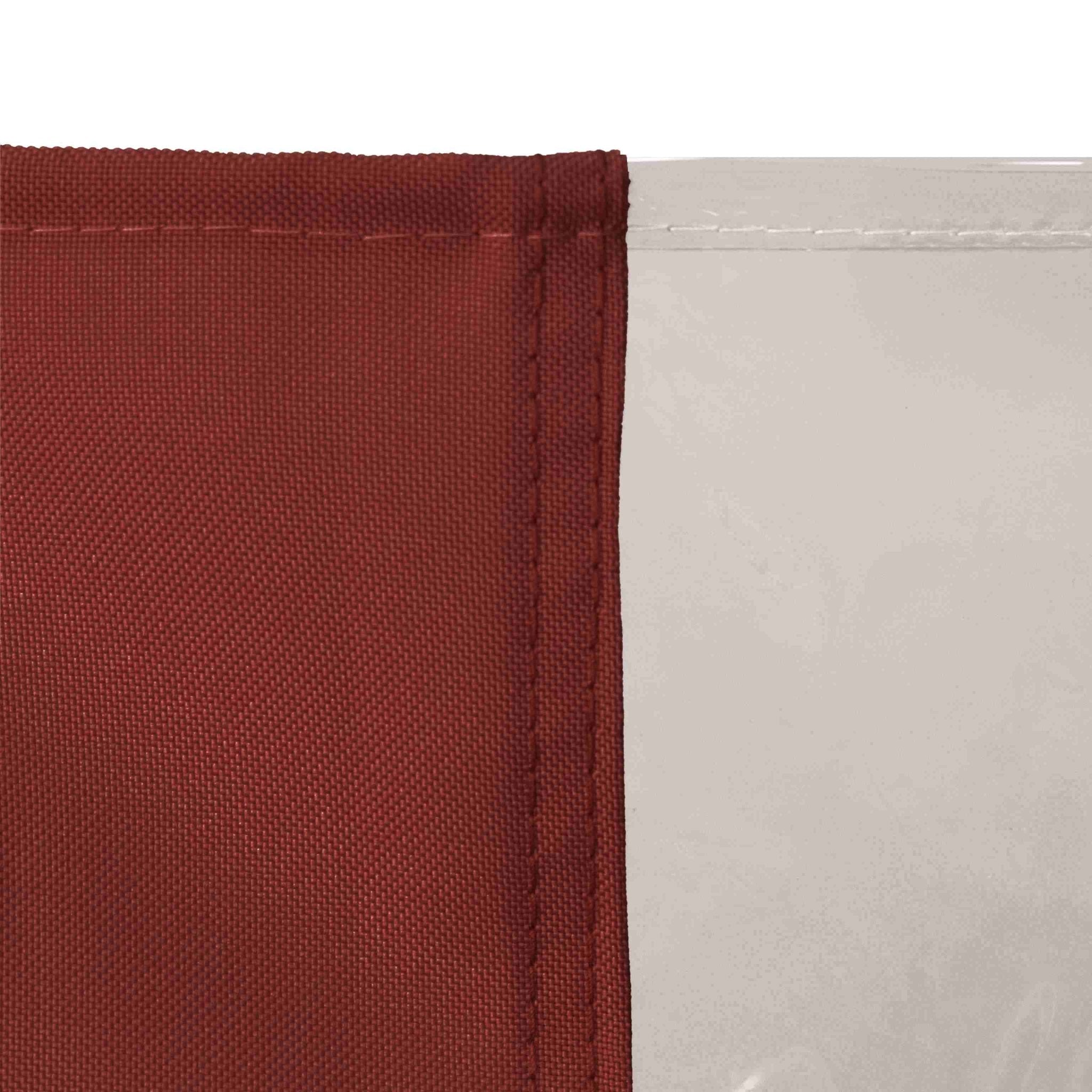 Outdoor Vorhang mit Transparentem Fenster und Ösen - Leinwandvorhang - Rot - Voldeva