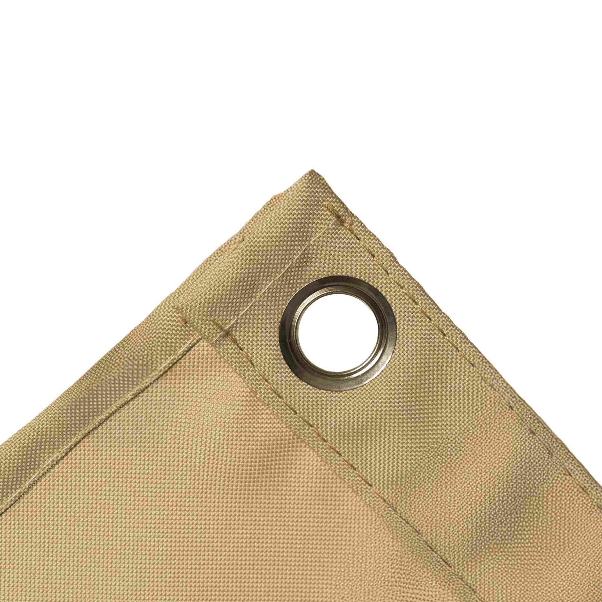 Outdoor Vorhang mit Transparentem Fenster und Ösen - Leinwandvorhang - Beige - Voldeva