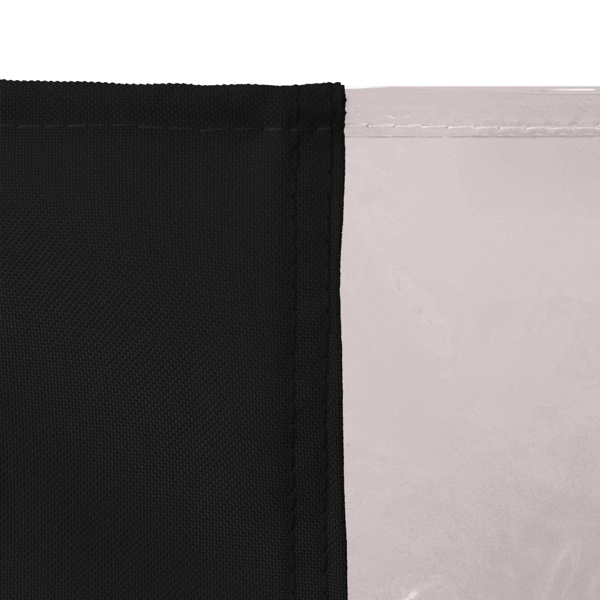 Outdoor Vorhang mit Transparentem Fenster und Ösen - Leinwandvorhang - Schwarz - Voldeva