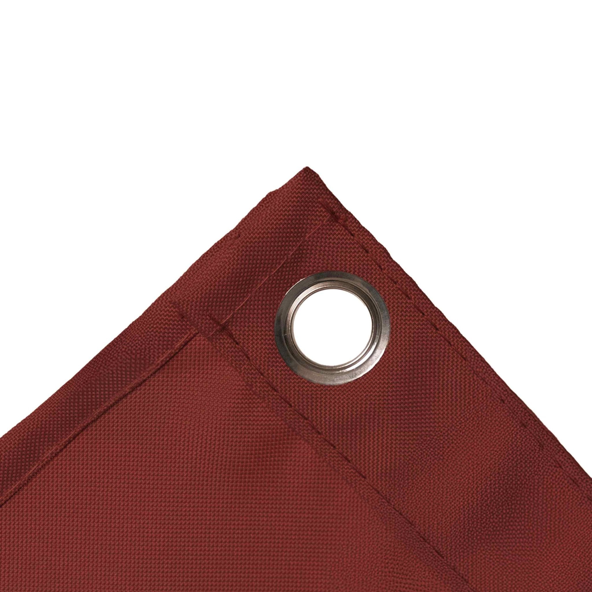 Outdoor Vorhang mit Transparentem Fenster und Ösen - Leinwandvorhang - Rot - Voldeva