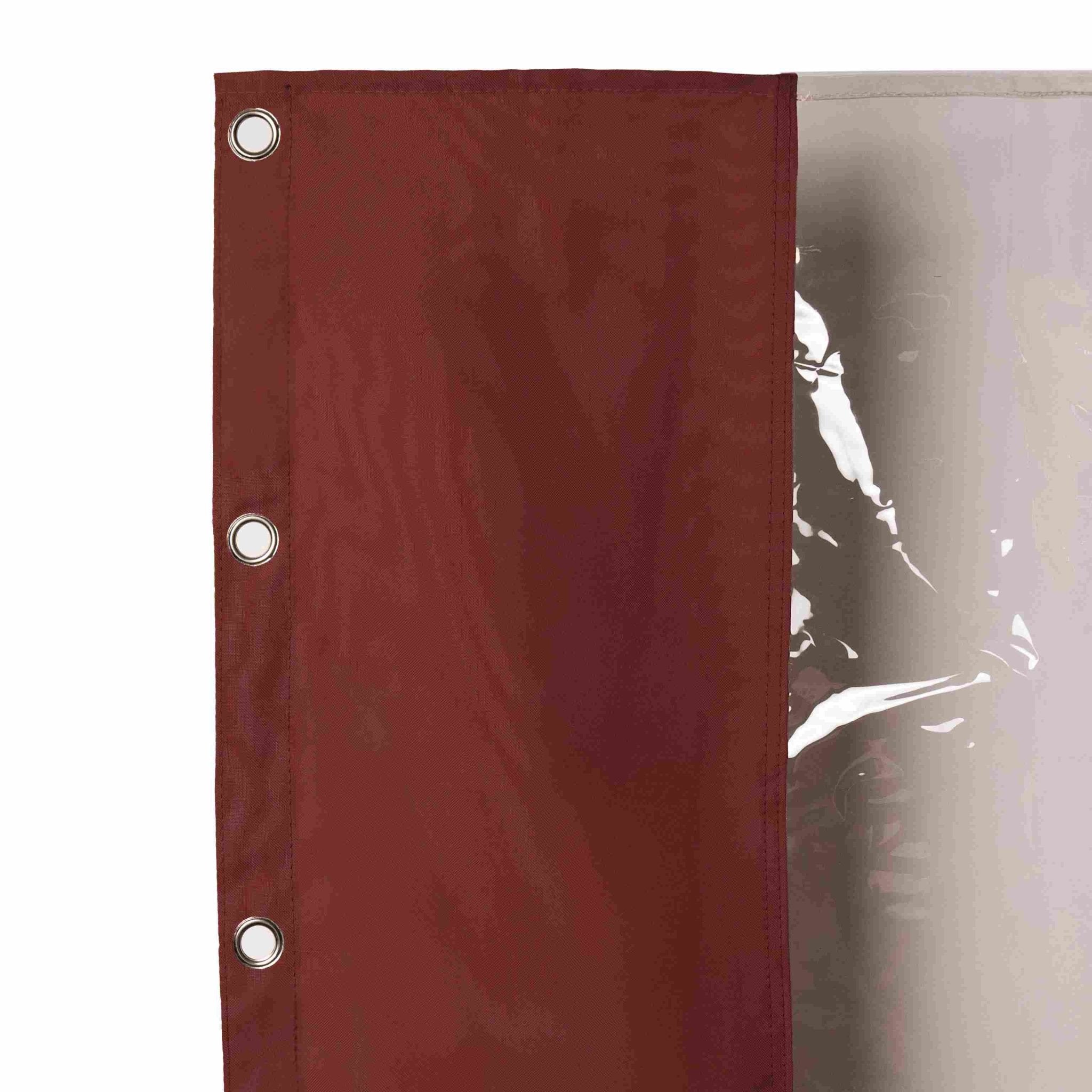 Outdoor Vorhang mit Transparentem Fenster und Ösen - Leinwandvorhang - Rot - Voldeva