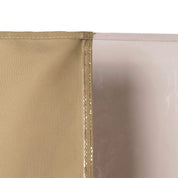 Outdoor Vorhang mit Transparentem Fenster und Ösen - Leinwandvorhang - Beige - Voldeva