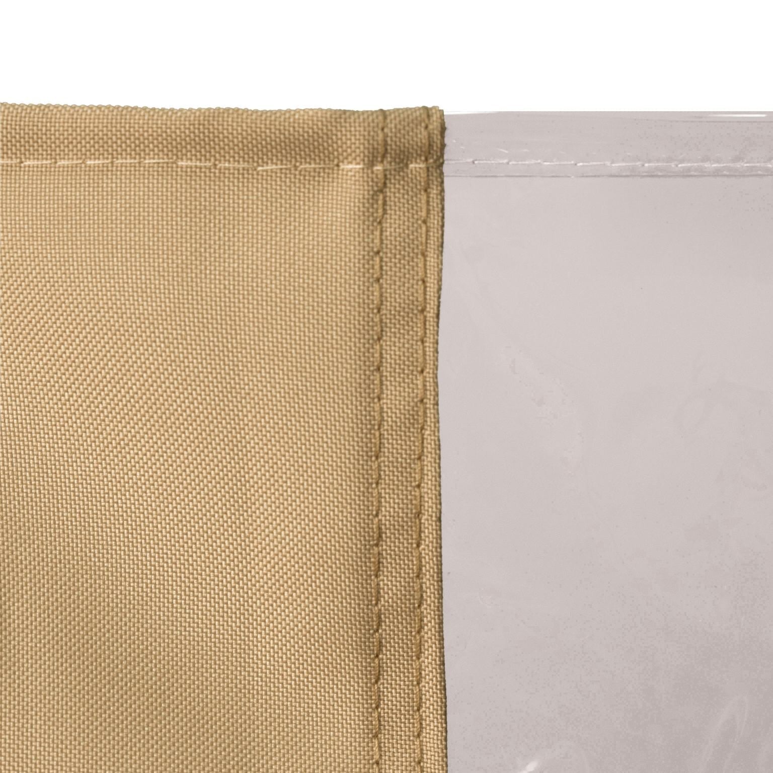 Outdoor Vorhang mit Transparentem Fenster und Ösen - Leinwandvorhang - Beige - Voldeva