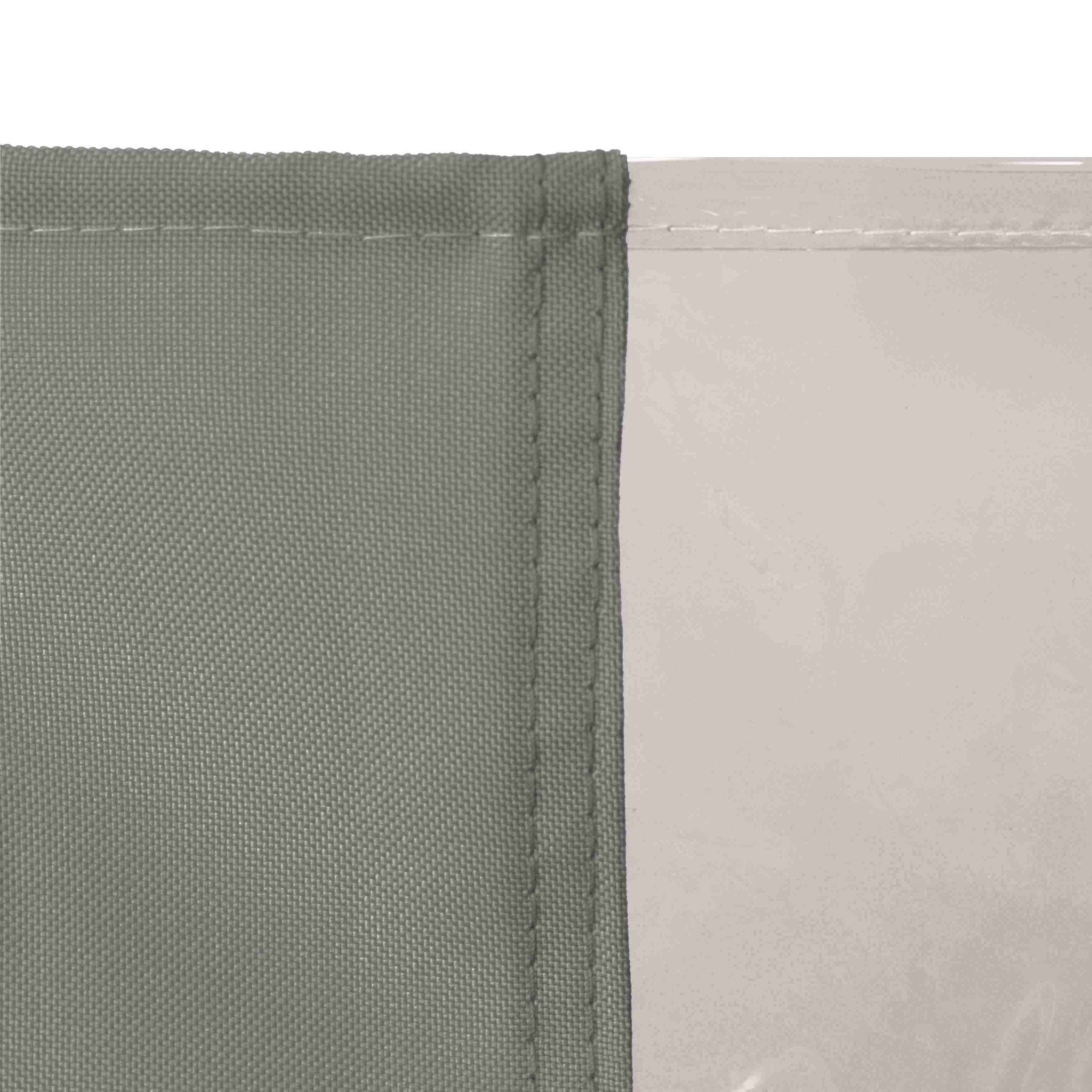 Outdoor Vorhang mit Transparentem Fenster und Ösen - Leinwandvorhang - Grau - Voldeva