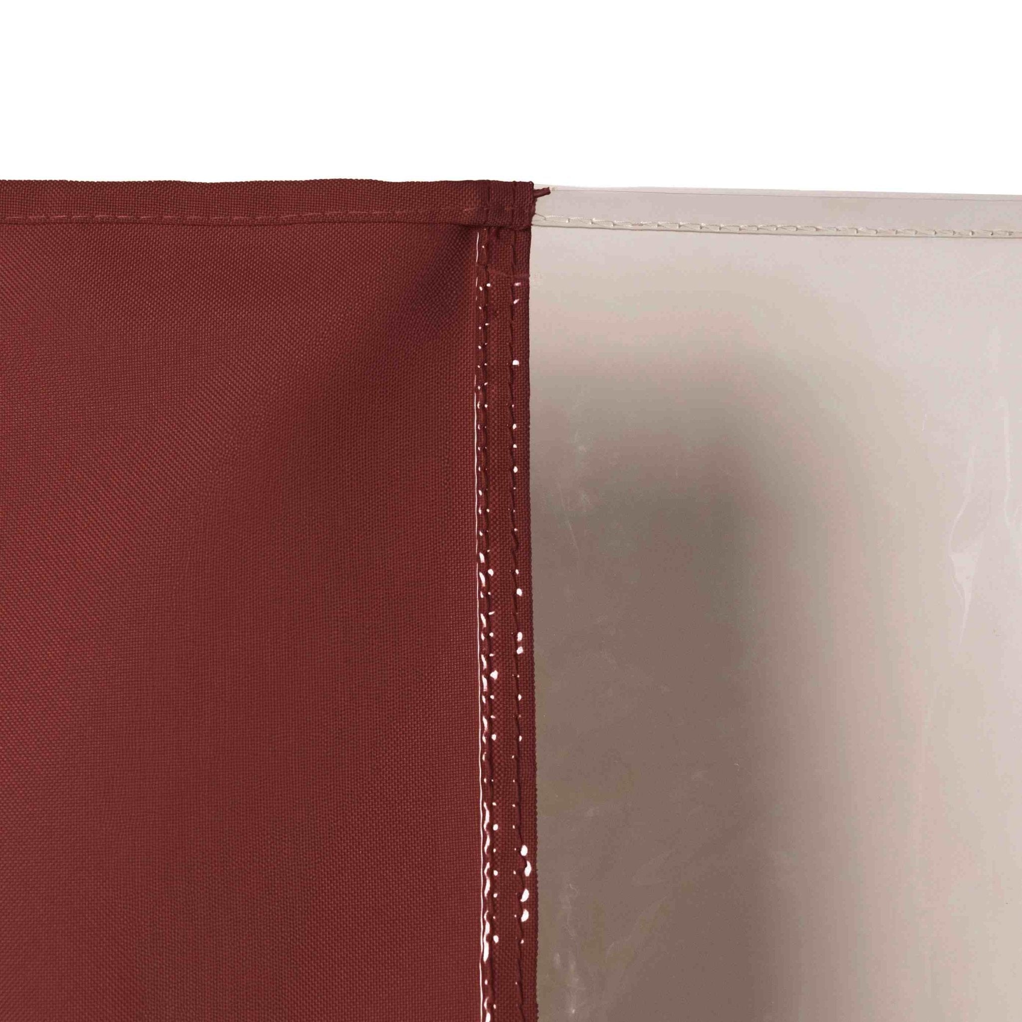 Outdoor Vorhang mit Transparentem Fenster und Ösen - Leinwandvorhang - Rot - Voldeva
