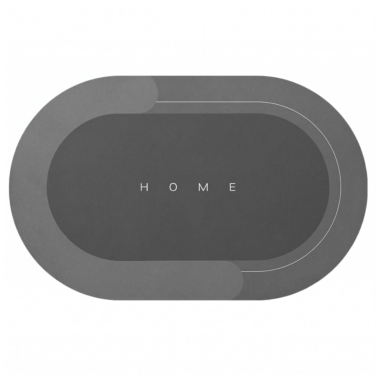 Ovale Badematte Rutschhemmend mit Schnelltrocknender Oberfläche - Bath Mats & Rugs - Dunkelgrau - Voldeva
