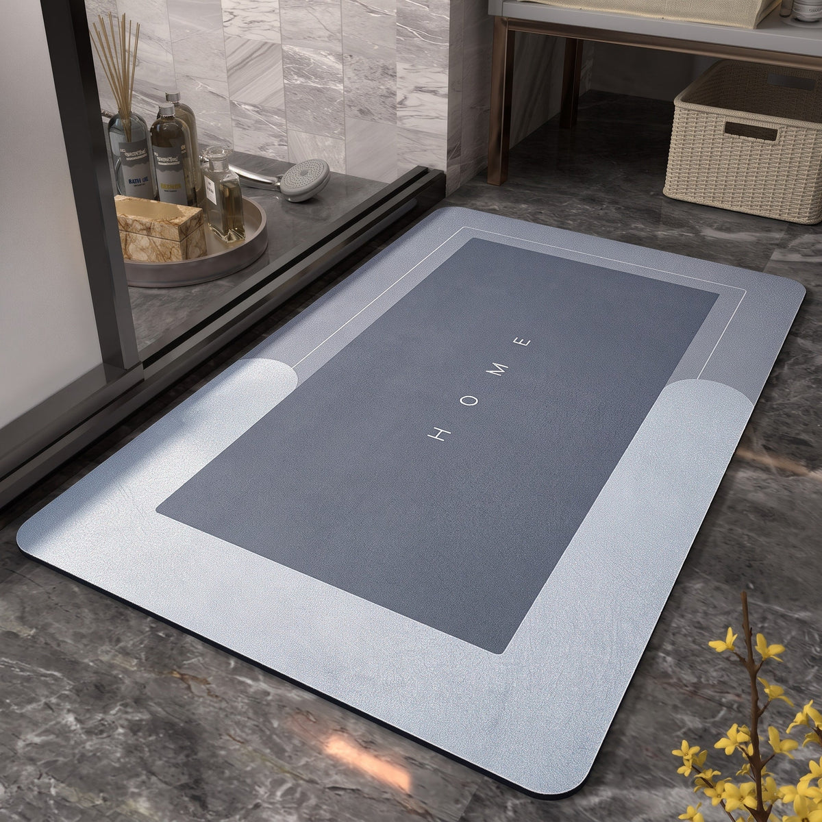 Ovale Badematte Rutschhemmend mit Schnelltrocknender Oberfläche - Bath Mats & Rugs - Blau - Voldeva