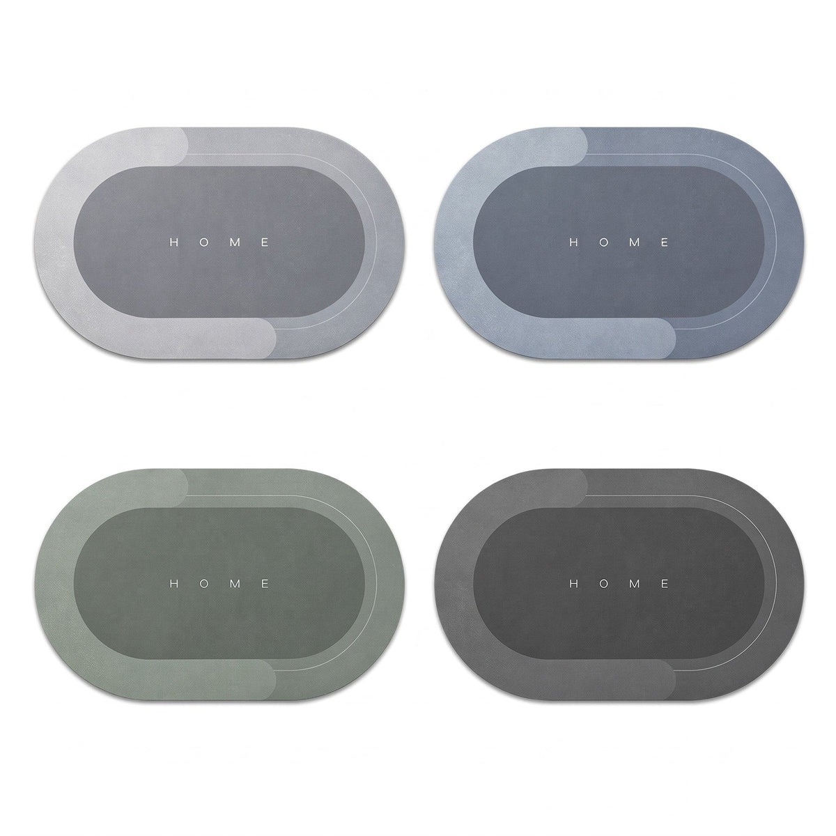 Ovale Badematte Rutschhemmend mit Schnelltrocknender Oberfläche - Bath Mats & Rugs - Grün - Voldeva