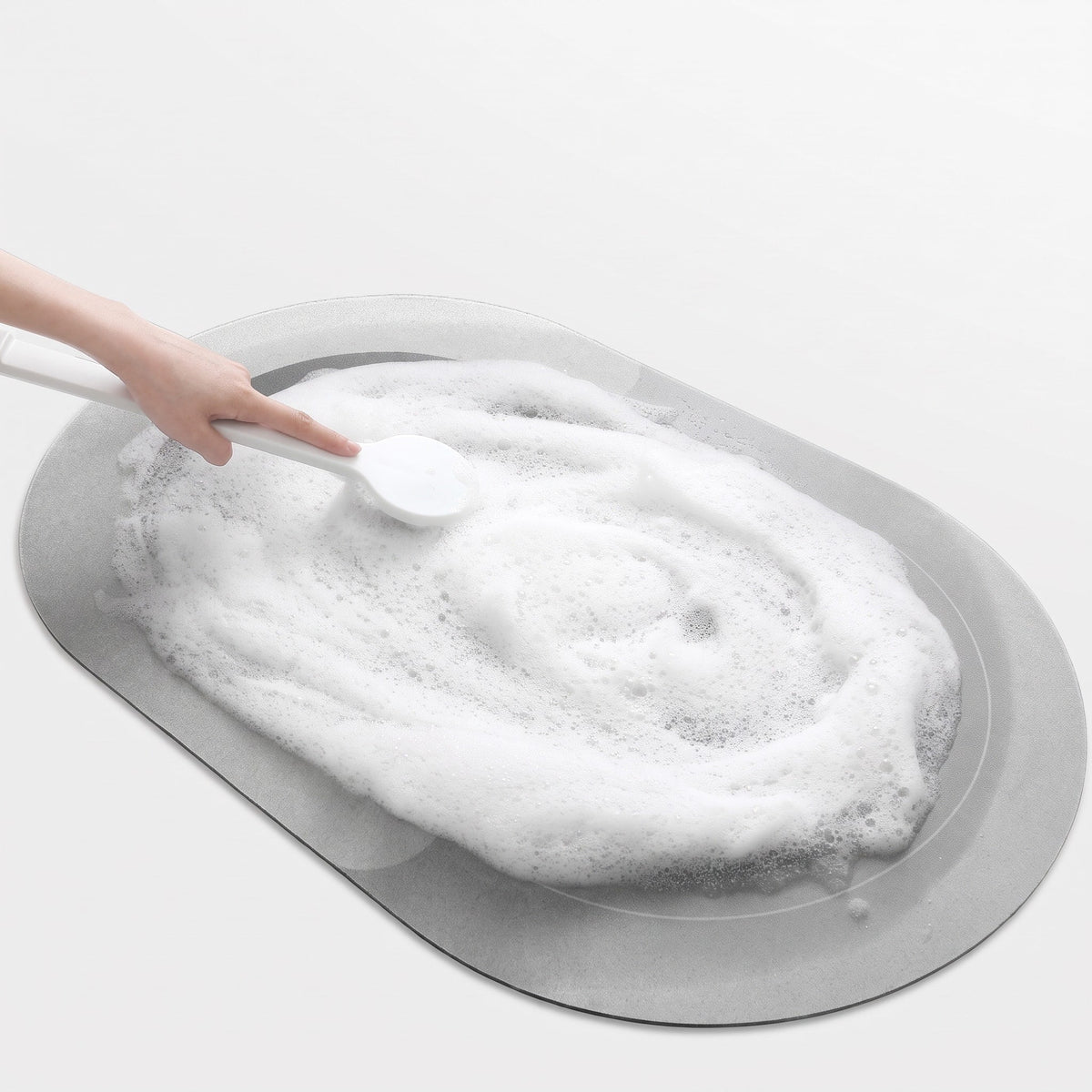 Ovale Badematte Rutschhemmend mit Schnelltrocknender Oberfläche - Bath Mats & Rugs - Grün - Voldeva