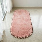 Ovaler Teppich mit Pompom - Rand - Teppiche & Läufer - Rosa - Voldeva
