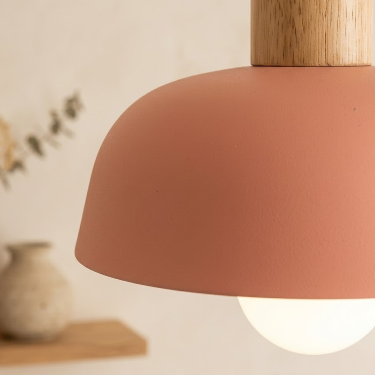 Pendelleuchte aus Holz und Metall im skandinavischen Design - Pendant Light Fixtures - Rosa - Voldeva