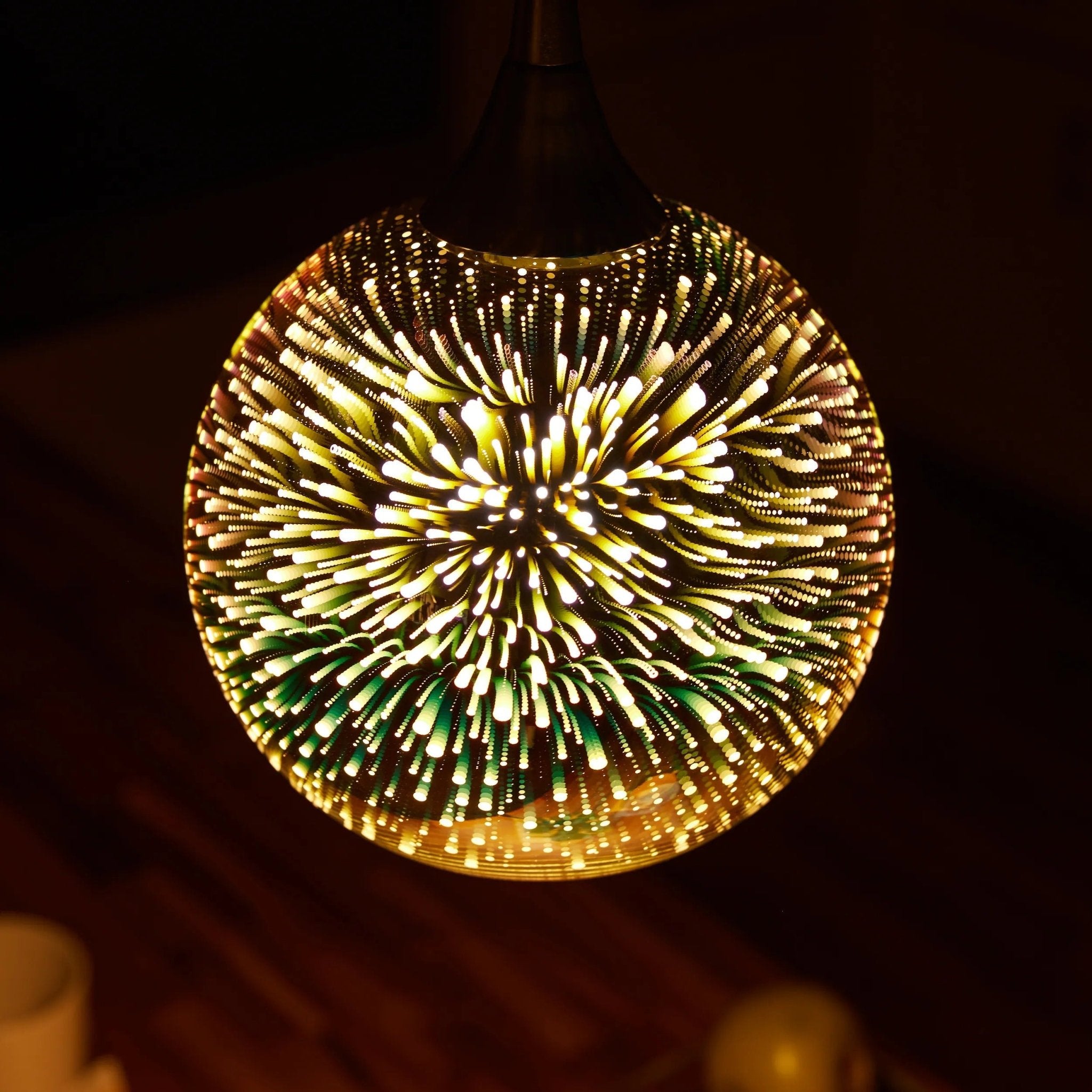 Pendelleuchte Mit 3D Feuerwerk Glasschirm - Pendelleuchten - Silber - Voldeva