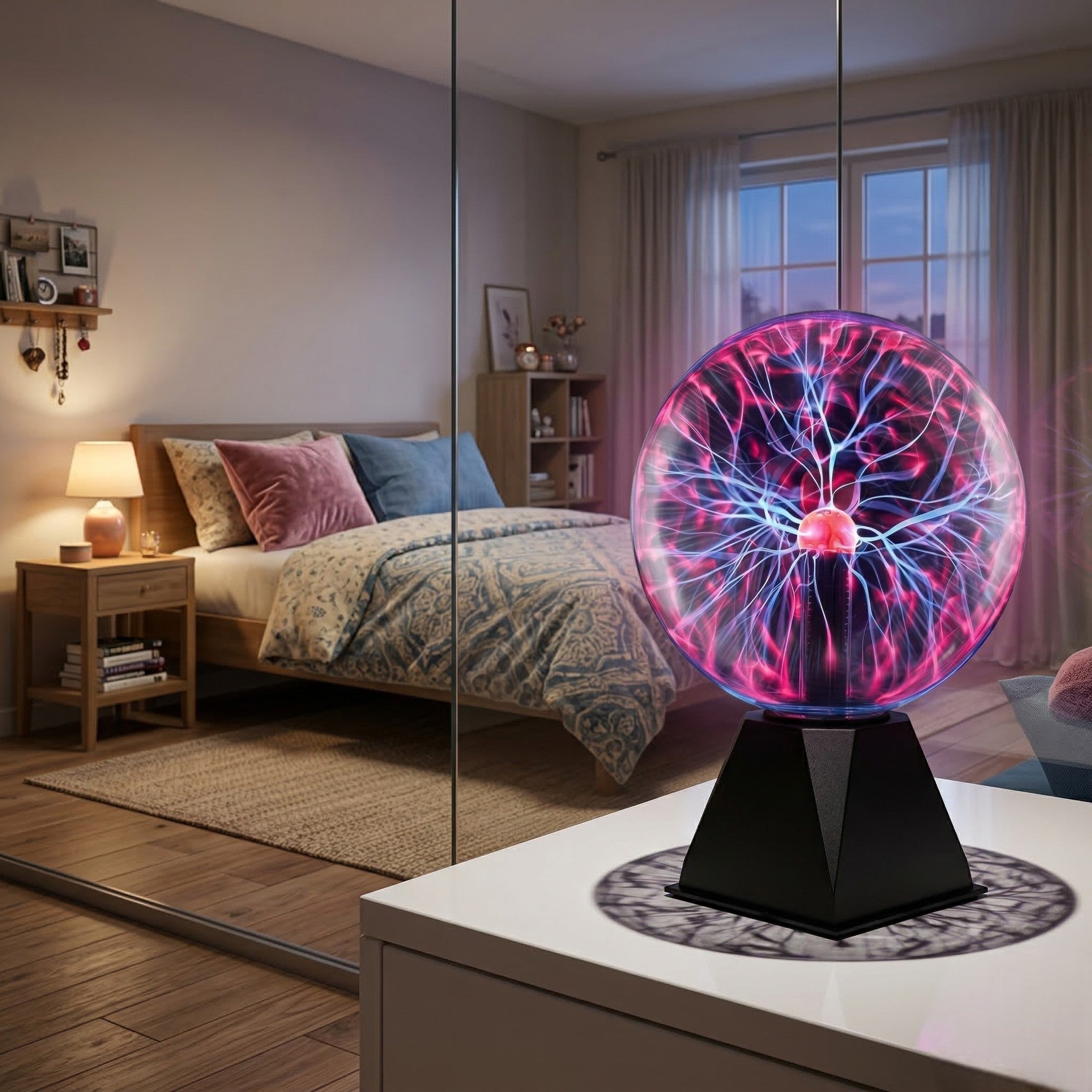 Plasmaball Lampe Mit Elektrischen Effekten - Tischlampen - Schwarz - Voldeva