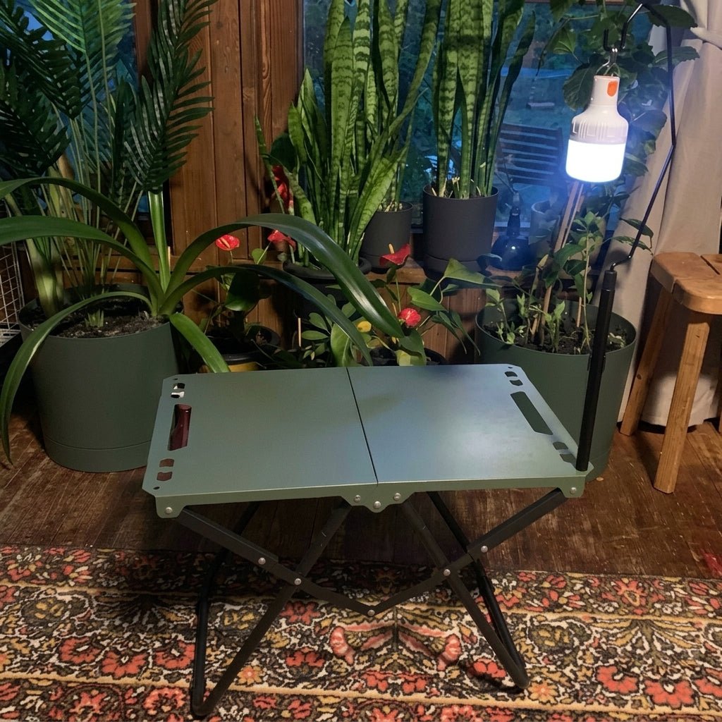 Rechteckiger Outdoor-Klapptisch tragbar für Camping - Outdoor-Beistelltisch - Grün - Voldeva