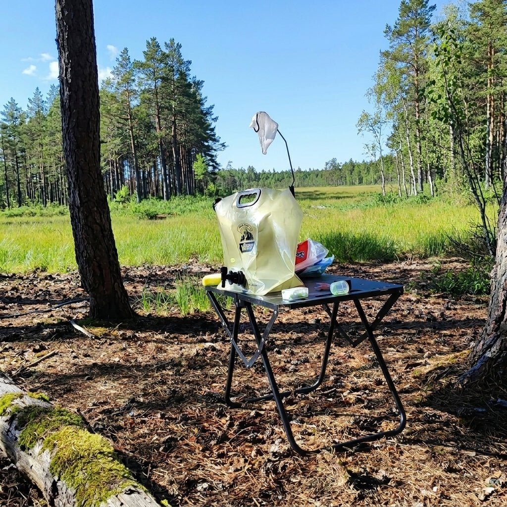 Rechteckiger Outdoor-Klapptisch tragbar für Camping - Outdoor-Beistelltisch - Schwarz - Voldeva