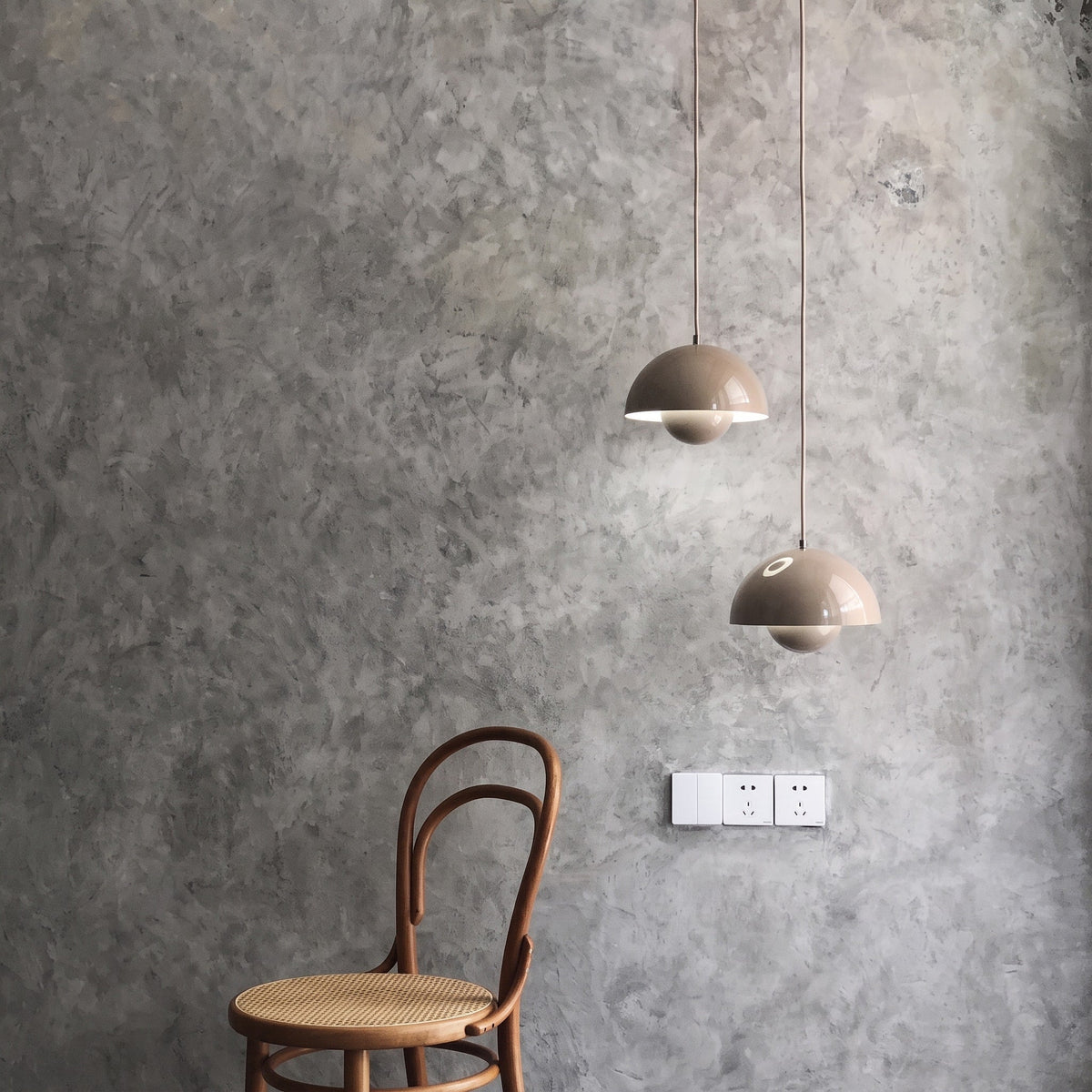 Retro Kuppel Pendelleuchte im Vintage Design - Pendant Light Fixtures - Grau - Voldeva