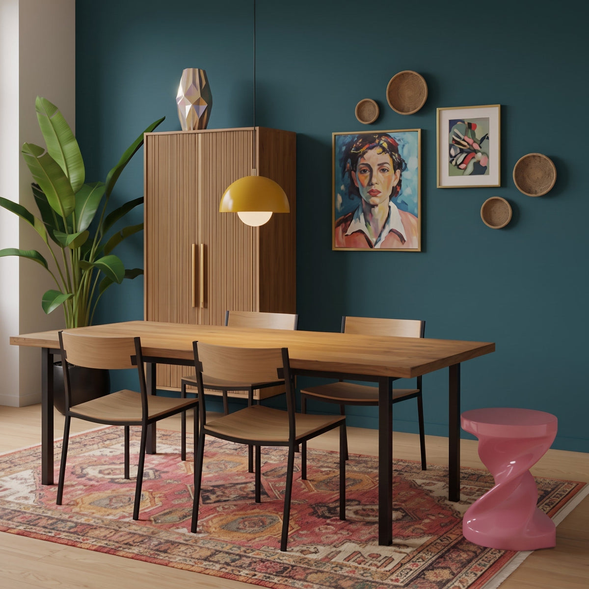 Retro Kuppel Pendelleuchte im Vintage Design - Pendant Light Fixtures - Gelb - Voldeva