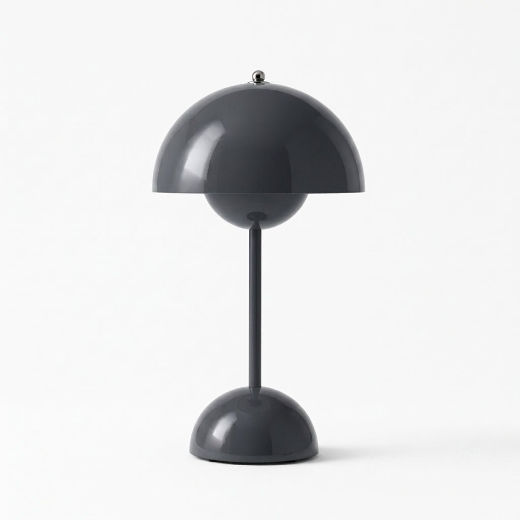 Retro-Tischlampe mit pilzförmigem Kuppelschirm - Tischlampe - Grau - Voldeva