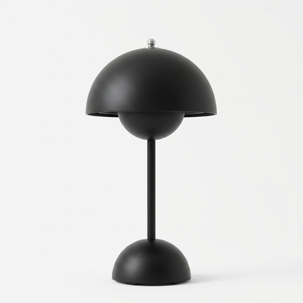 Retro-Tischlampe mit pilzförmigem Kuppelschirm - Tischlampe - Schwarz - Voldeva