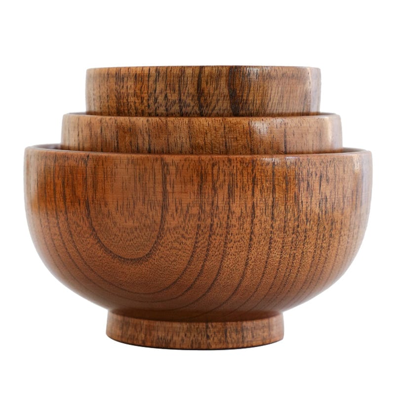 Runde Holzschüssel mit Standfuß - Geschirr - 9.5x6.5 cm - Voldeva