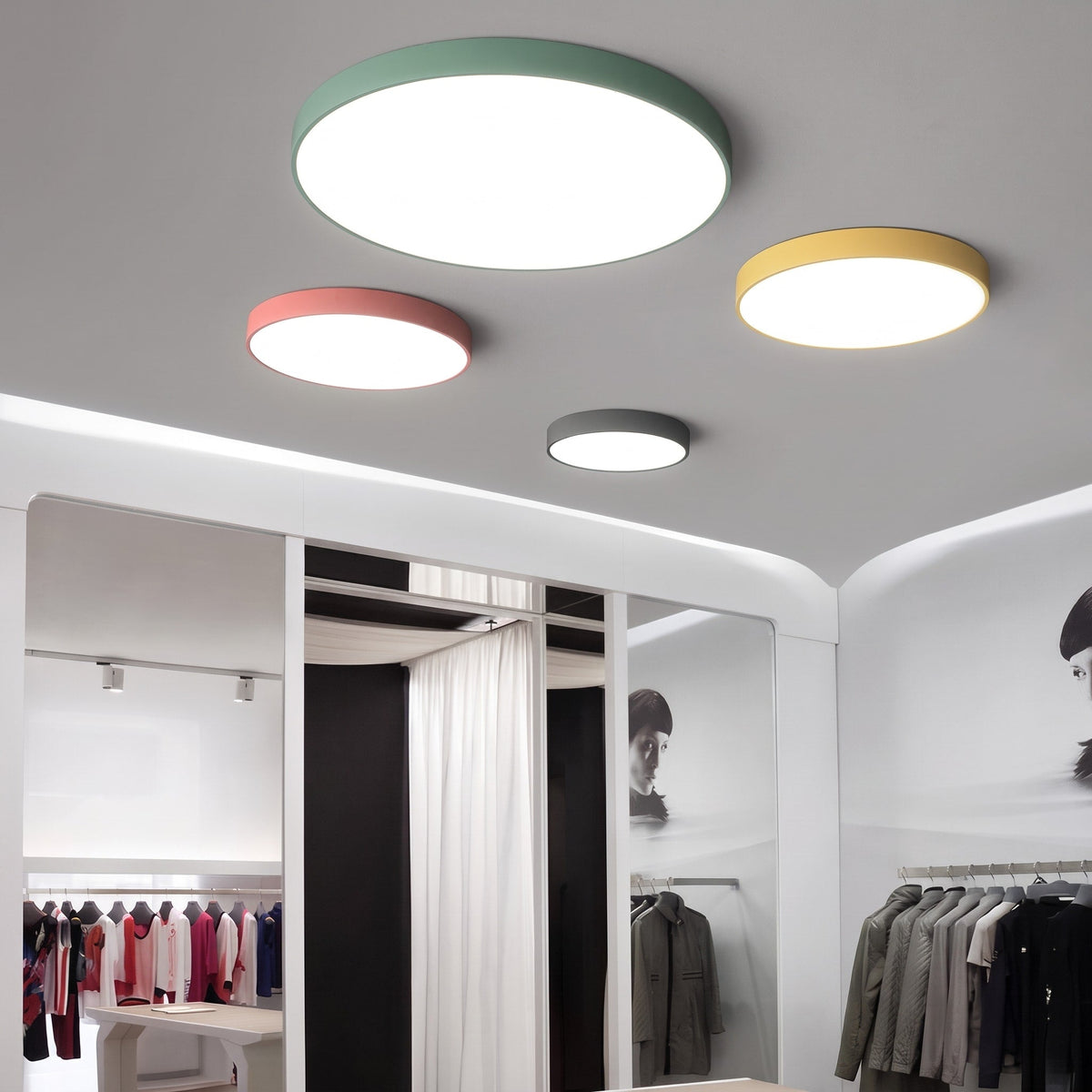 Runde LED Deckenleuchte im Modernen Design - Ceiling Light Fixtures - Rosa - Voldeva