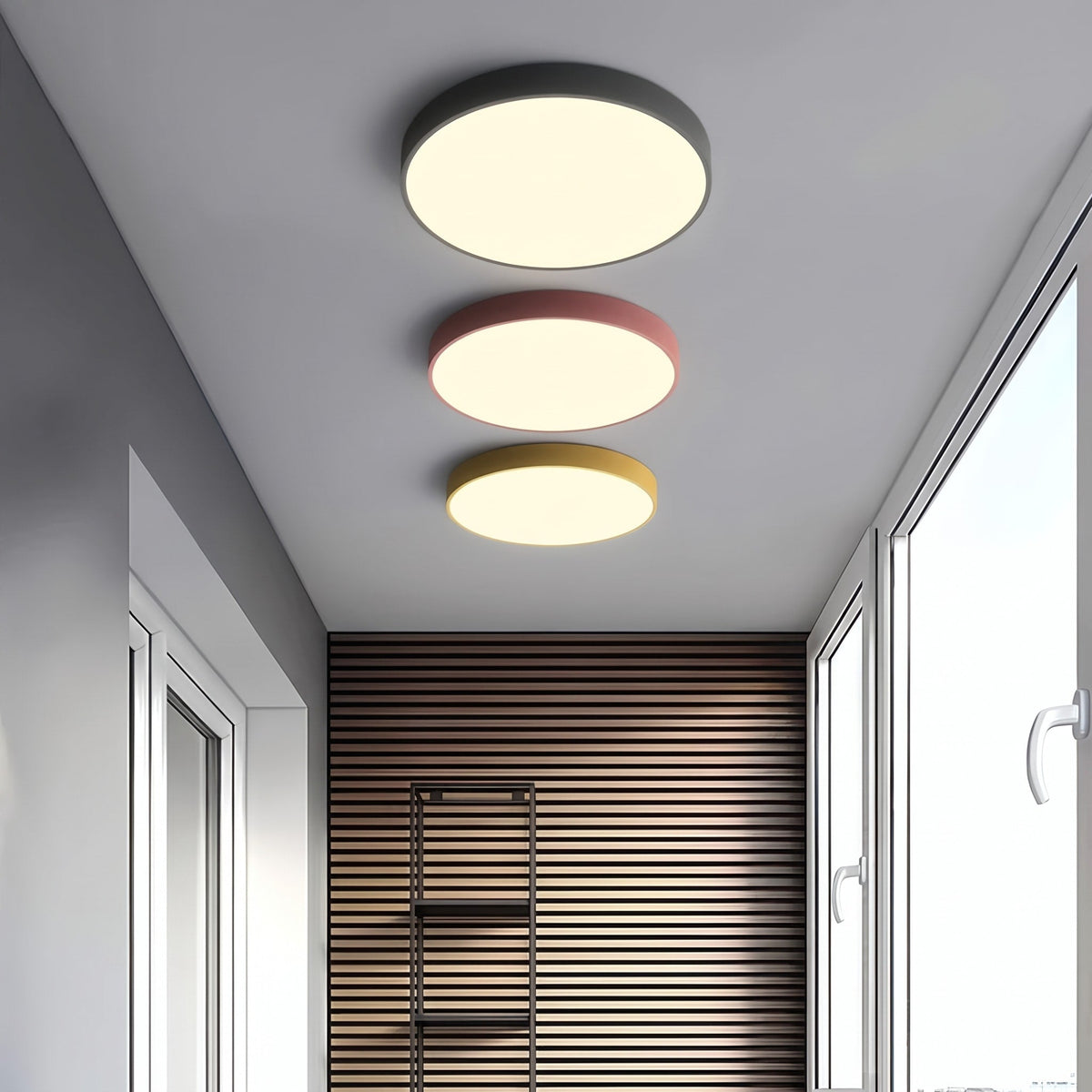 Runde LED Deckenleuchte im Modernen Design - Ceiling Light Fixtures - Rosa - Voldeva