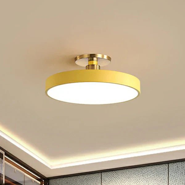 Runde LED Deckenleuchte im nordischen Stil - LED Deckenleuchte - Gelb - Voldeva