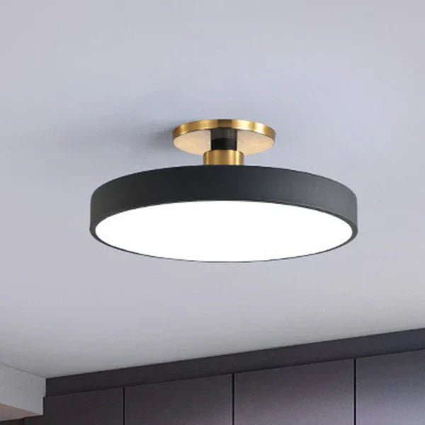 Runde LED Deckenleuchte im nordischen Stil - LED Deckenleuchte - Schwarz - Voldeva