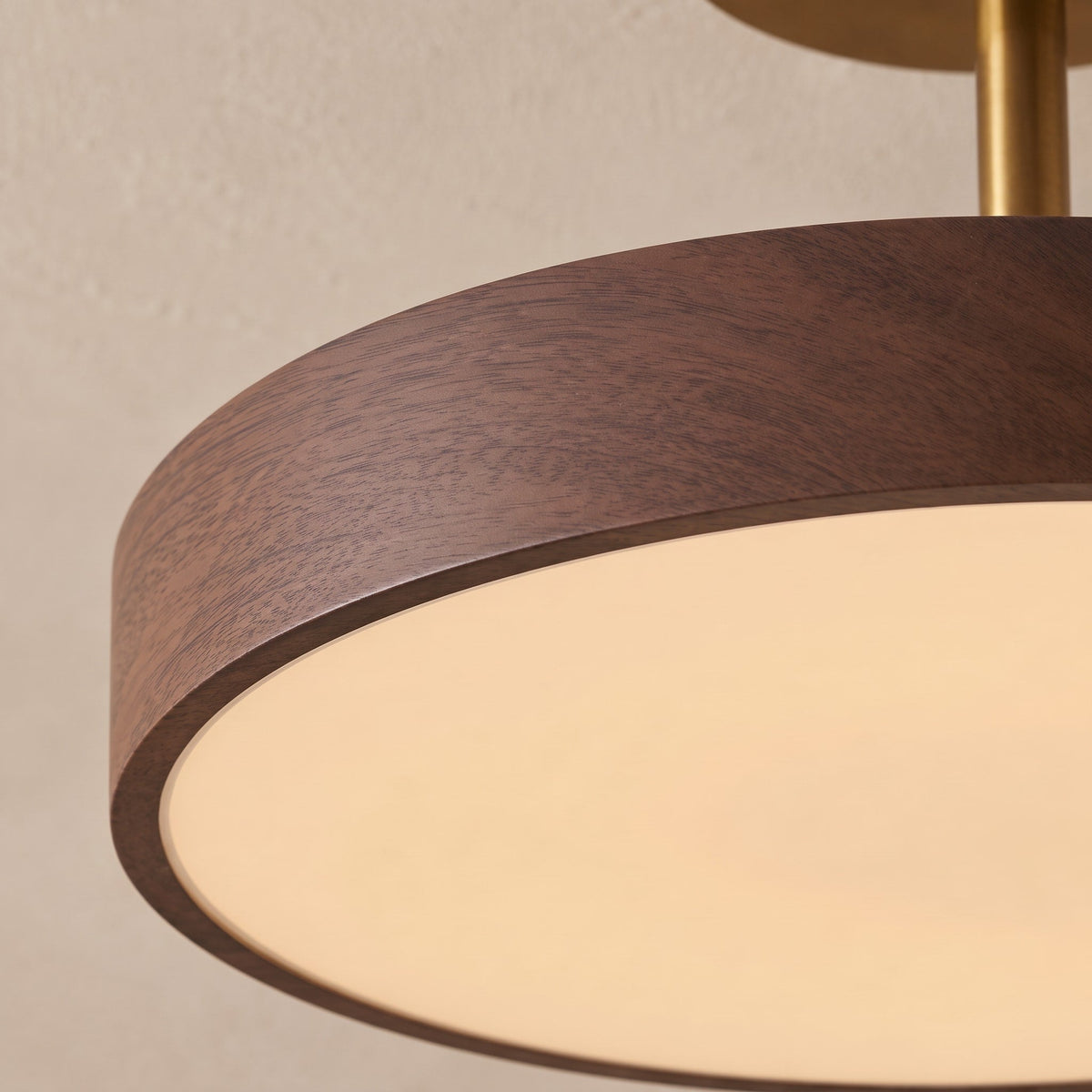 Runde LED Deckenleuchte im Skandinavischen Holzdesign - Ceiling Light Fixtures - Dunkles Holz - Voldeva