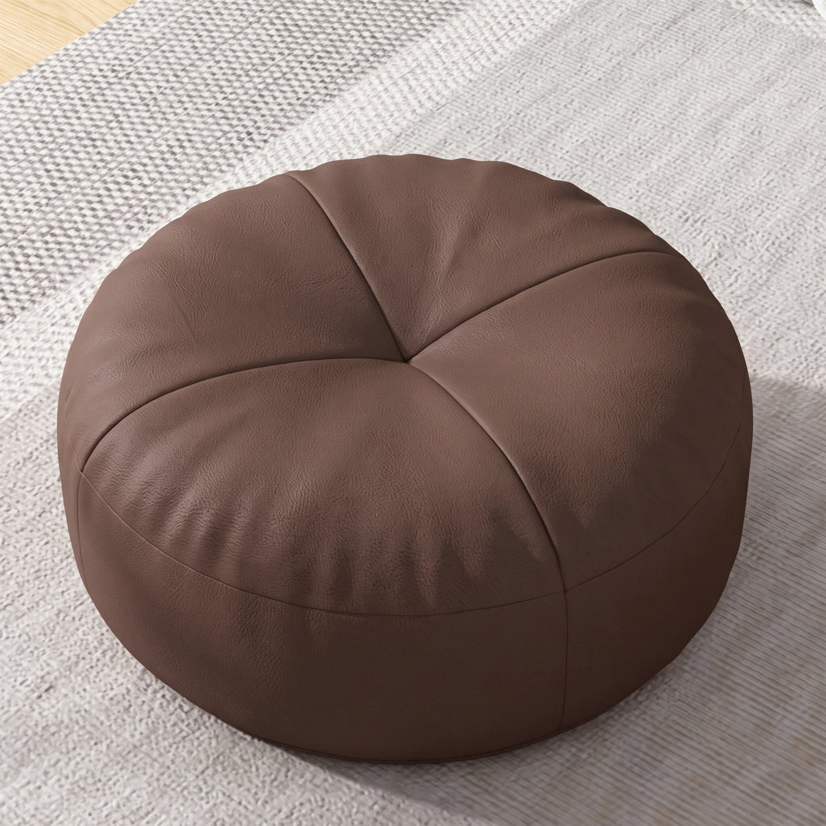 Rundes Bodenkissen im japanischen Stil für gemütliches Sitzen - Ottomans - Braun - Voldeva