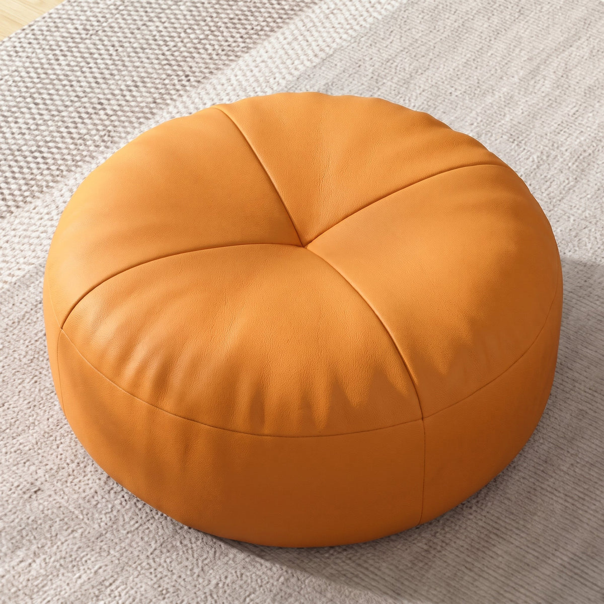 Rundes Bodenkissen im japanischen Stil für gemütliches Sitzen - Ottomans - Orange - Voldeva