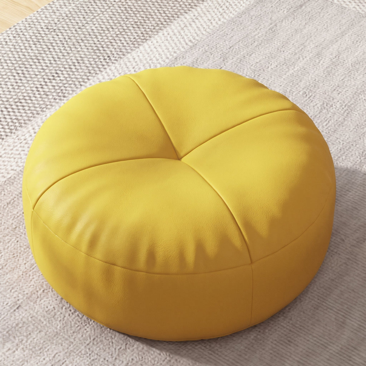 Rundes Bodenkissen im japanischen Stil für gemütliches Sitzen - Ottomans - Gelb - Voldeva