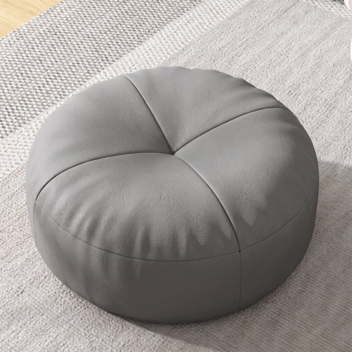 Rundes Bodenkissen im japanischen Stil für gemütliches Sitzen - Ottomans - Dunkelgrau - Voldeva