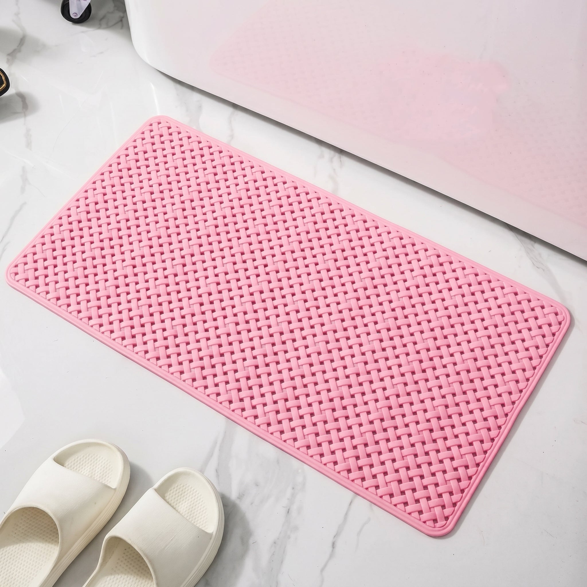 Rutschfeste Badematte mit Strukturierter Oberfläche - Badematte - Rosa - Voldeva