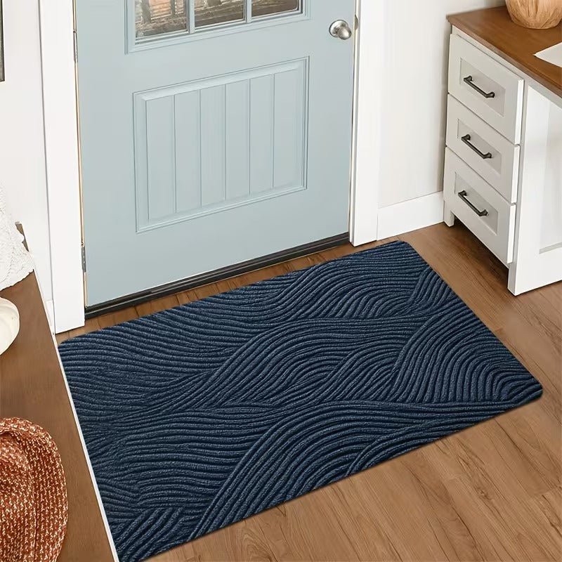 Rutschfeste Fußmatte Mit Schmutzfang - Design Für Den Eingang - Duschmatten - Blau - Voldeva