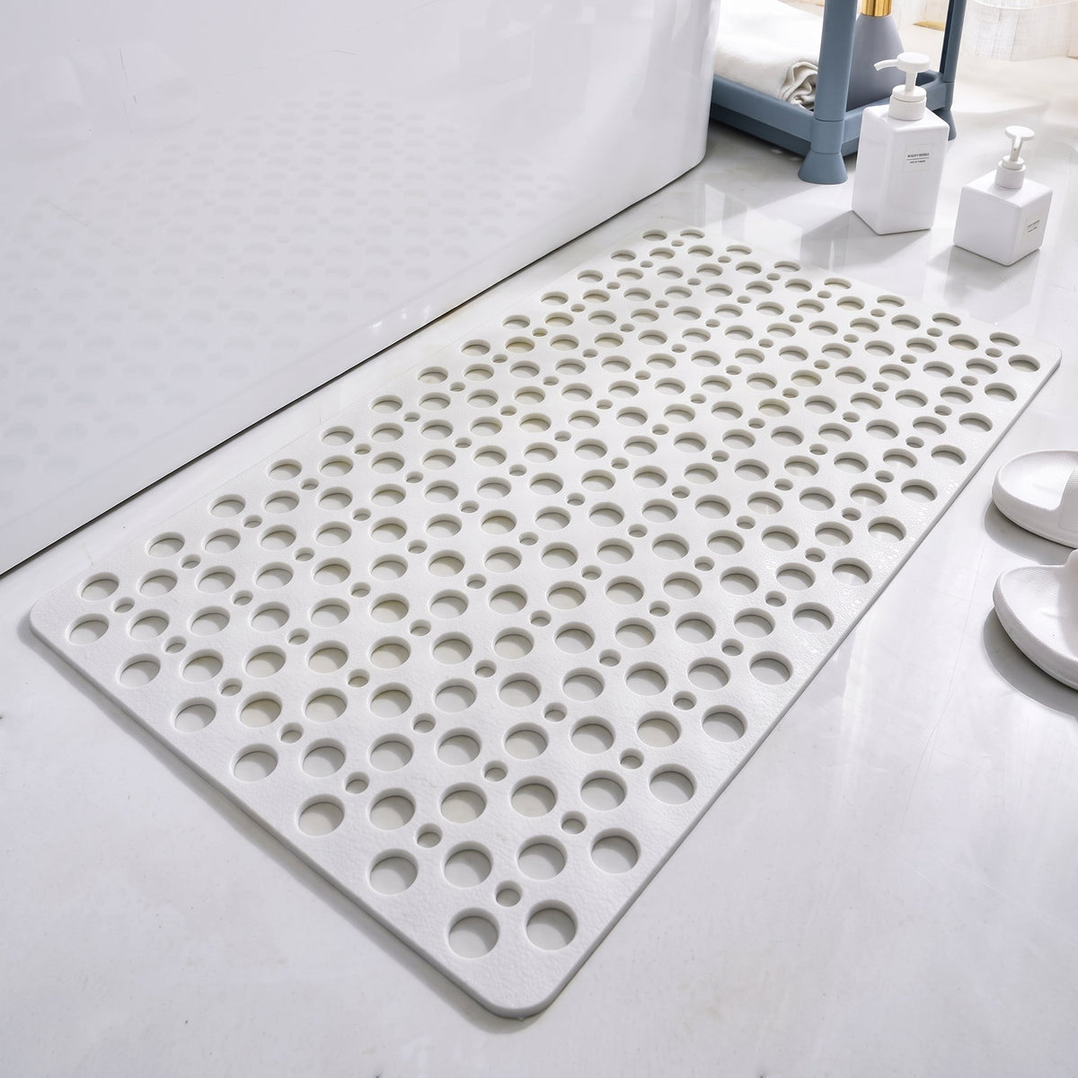 Rutschfeste Hohle Ablauf-Dusche Perforierte Badematte - Bath Mats & Rugs - Weiß - Voldeva