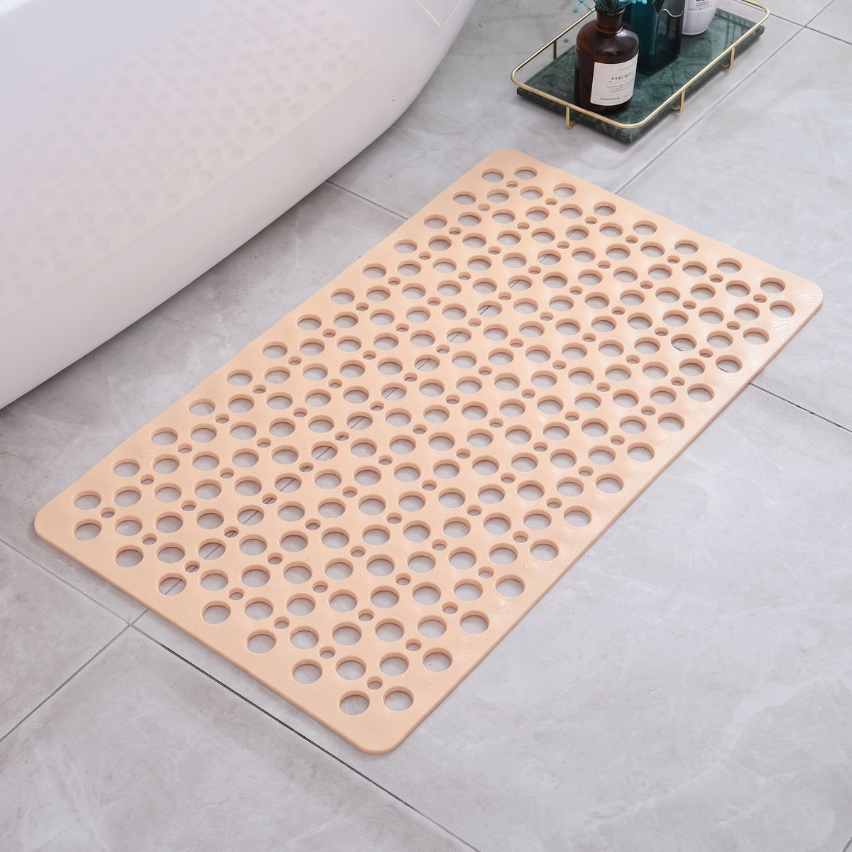 Rutschfeste Hohle Ablauf-Dusche Perforierte Badematte - Bath Mats & Rugs - Beige - Voldeva