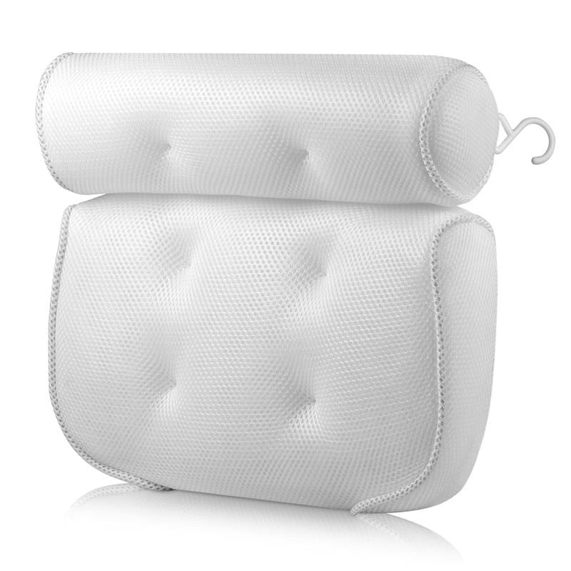 Rutschfestes Badewannen - Pillow mit Saugnäpfen - Badekissen - Weiß - Voldeva