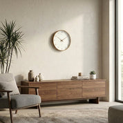 Samuel – Stille Analoge Wanduhr aus Massivholz - Wanduhr - Creme - Voldeva