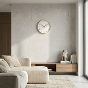 Samuel – Stille Analoge Wanduhr aus Massivholz - Wanduhr - Creme - Voldeva