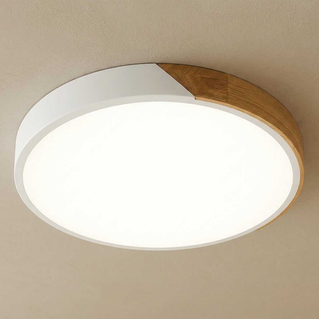 Scandinavische Holz - Deckenlampe – Modernes minimalistisches LED - Design - Deckenlampen - Weiß - Voldeva