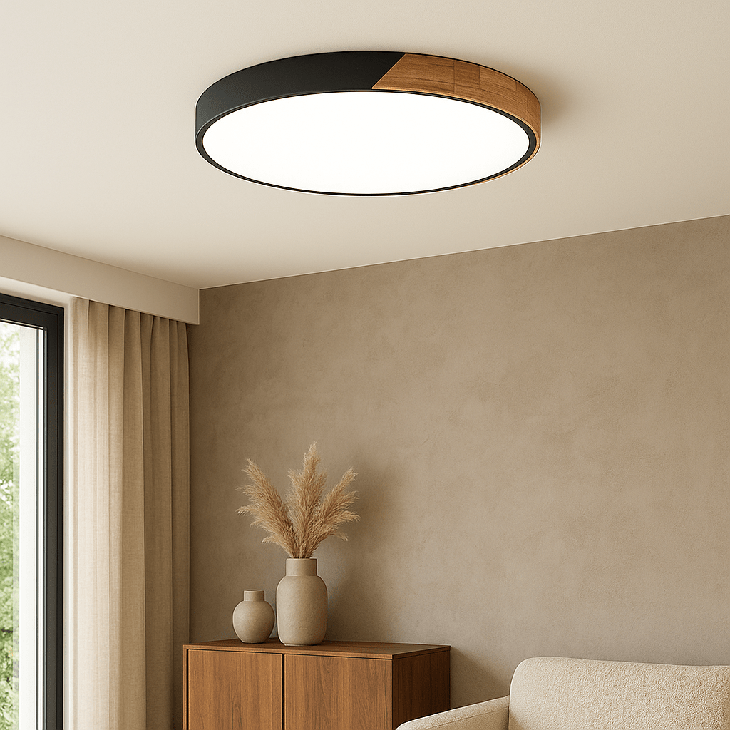 Scandinavische Holz - Deckenlampe – Modernes minimalistisches LED - Design - Deckenlampen - Schwarz - Voldeva