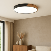 Scandinavische Holz - Deckenlampe – Modernes minimalistisches LED - Design - Deckenlampen - Schwarz - Voldeva