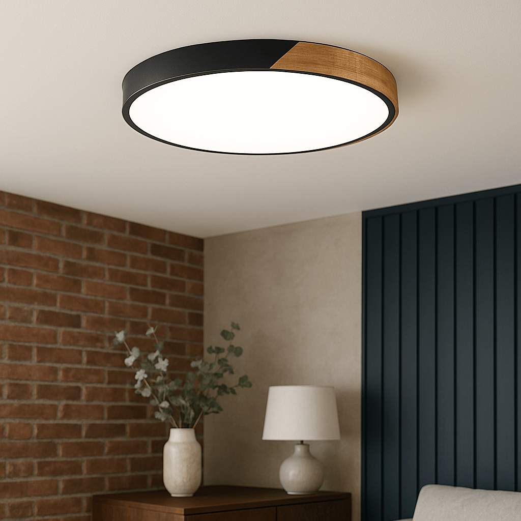 Scandinavische Holz - Deckenlampe – Modernes minimalistisches LED - Design - Deckenlampen - Schwarz - Voldeva