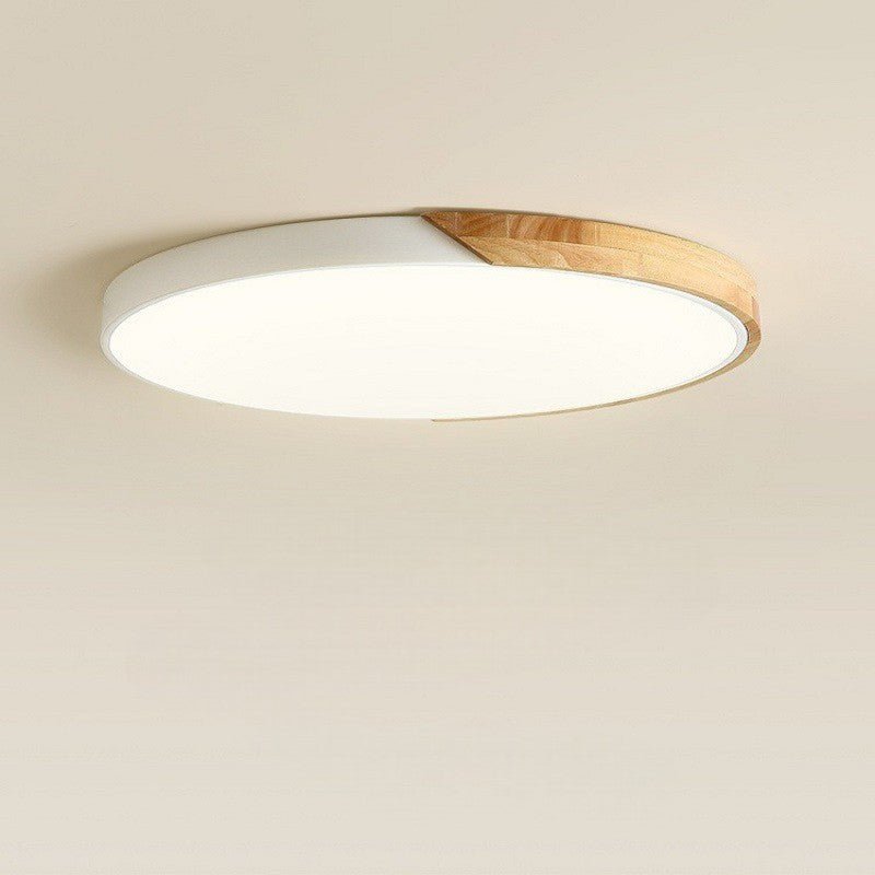 Scandinavische Holz - Deckenlampe – Modernes minimalistisches LED - Design - Deckenlampen - Weiß - Voldeva