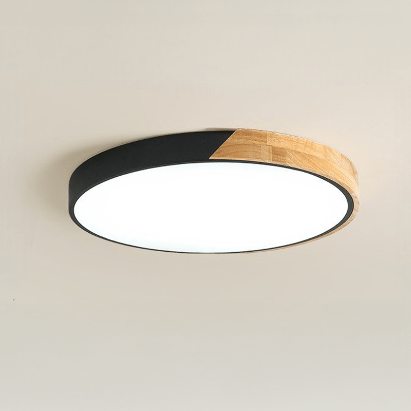 Scandinavische Holz - Deckenlampe – Modernes minimalistisches LED - Design - Deckenlampen - Schwarz - Voldeva