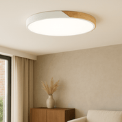 Scandinavische Holz - Deckenlampe – Modernes minimalistisches LED - Design - Deckenlampen - Weiß - Voldeva