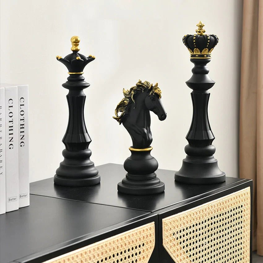 Schachfigur Deko Skulptur - Skulpturen - Schwarzer König - Voldeva